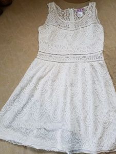 Trixxi white lace sun dress